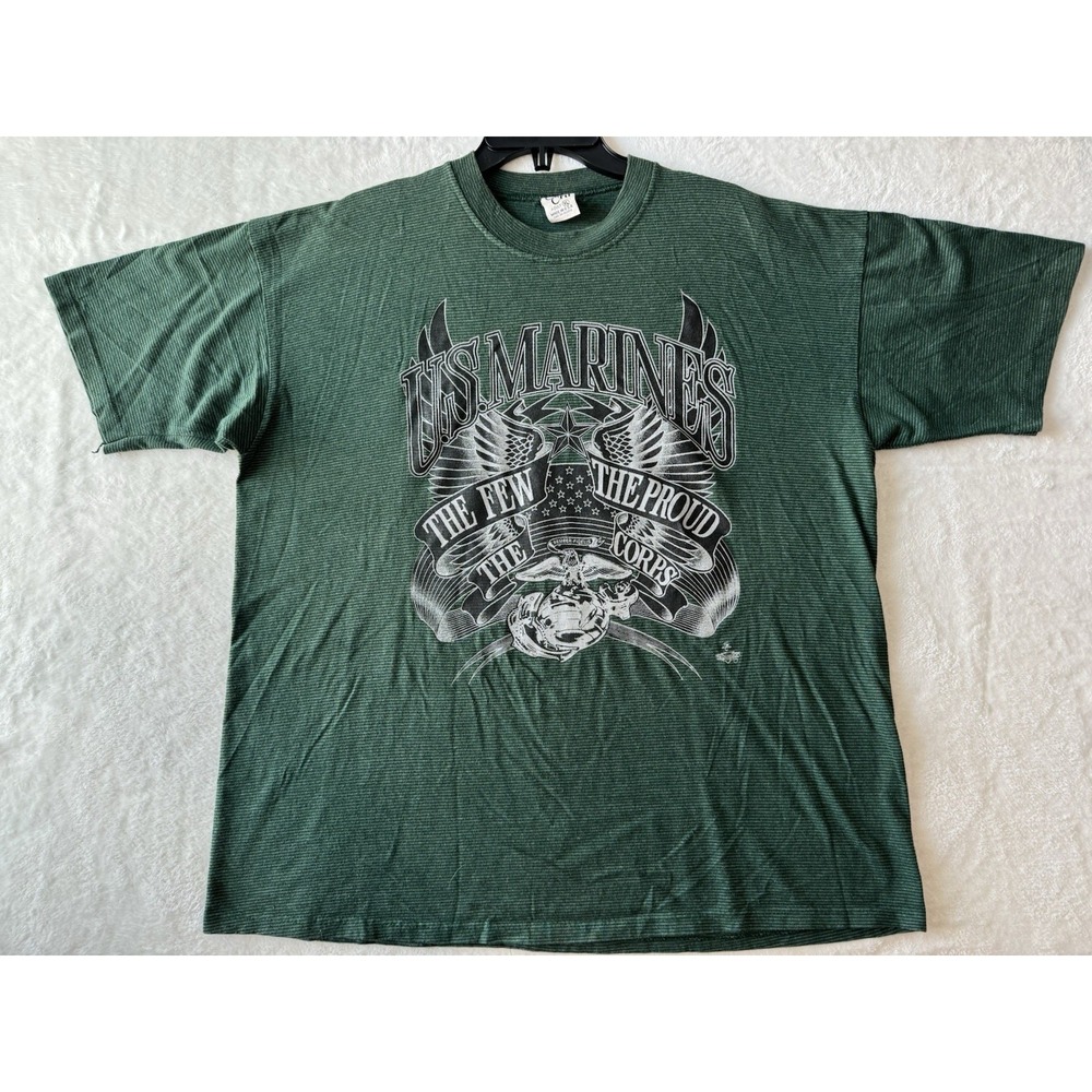 Vintage 80s 90s Cal Cru Marines single stitch, shadow stripes Tee Size XL